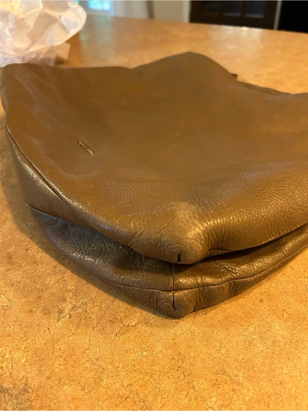 Coach Pebbled Leather Shoulder Hobo in Dark Brown with Gold Hardware